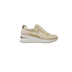 Beżowe sneakersy damskie na koturnie Evento 9678 - 2