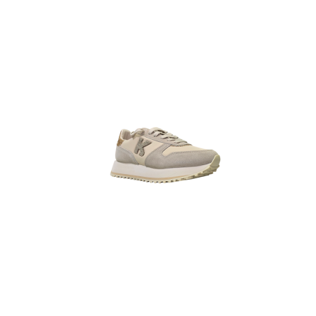 Beżowe skórzane sneakersy damskie Kobbo 100103 - 2