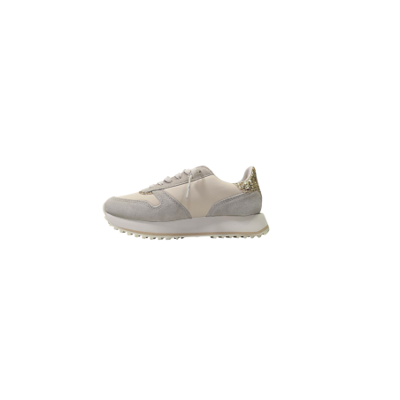 Beżowe skórzane sneakersy damskie Kobbo 100103 - 3