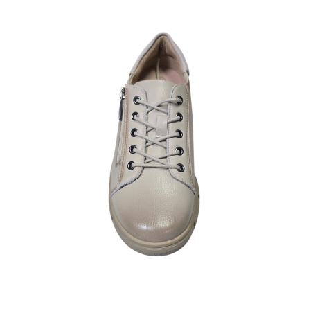 Beżowe skórzane sneakersy damskie Potocki 19305 - 4