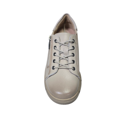 Beżowe skórzane sneakersy damskie Potocki 19305 - 4