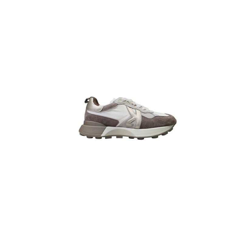 Beżowe skórzane sneakersy damskie Kobbo 66954 - 1