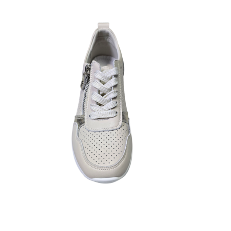 Beżowe skórzane sneakersy damskie Cambell 94311 - 4