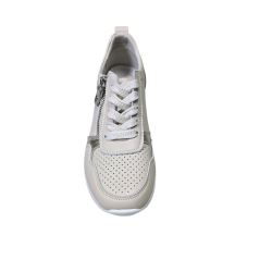 Beżowe skórzane sneakersy damskie Cambell 94311 - 4