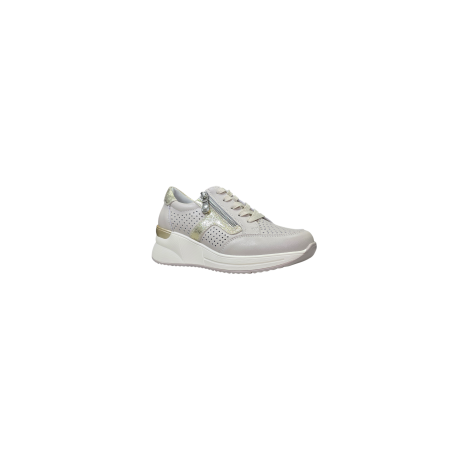 Beżowe skórzane sneakersy damskie na koturnie Vinceza 95403 - 2
