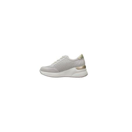 Beżowe skórzane sneakersy damskie na koturnie Vinceza 95403 - 3