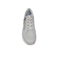 Beżowe skórzane sneakersy damskie na koturnie Vinceza 95403 - 4