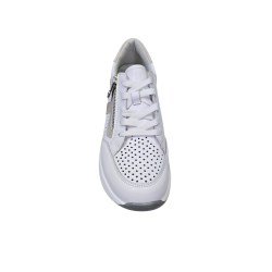Białe skórzane sneakersy damskie na koturnie Vinceza 95403 - 4