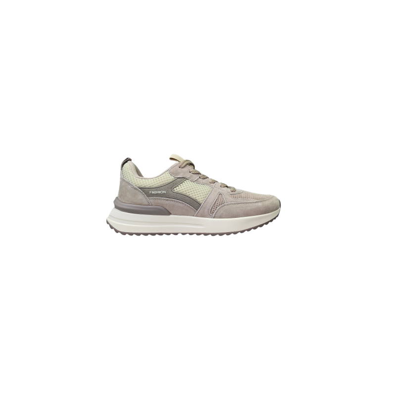 Skórzane sneakersy damskie Cambell 98320 Khaki - 1