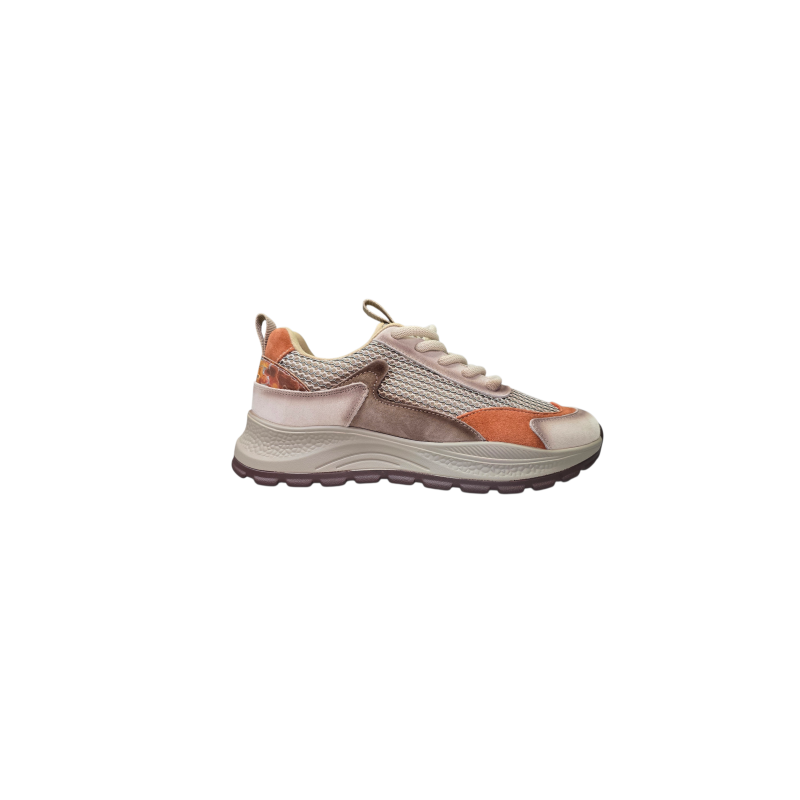 Beżowe skórzane sneakersy damskie Cambell 98323 - 1