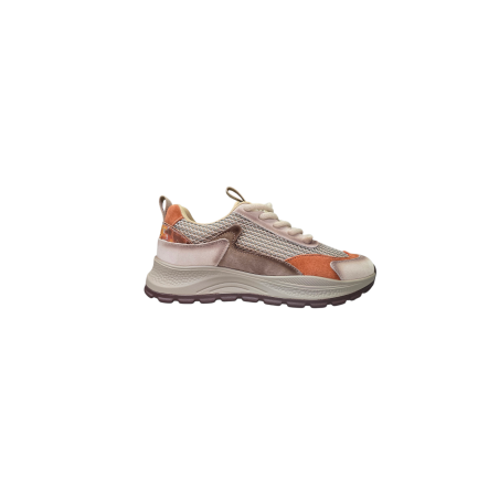 Beżowe skórzane sneakersy damskie Cambell 98323 - 1
