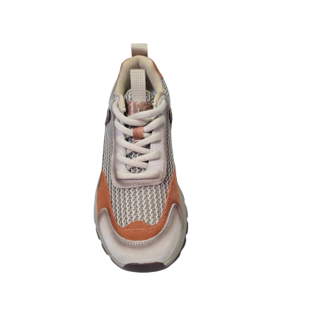 Beżowe skórzane sneakersy damskie Cambell 98323 - 4