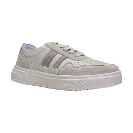 Skórzane sneakersy, półbuty sportowe damskie Goodin LX1041 beżowe - 3