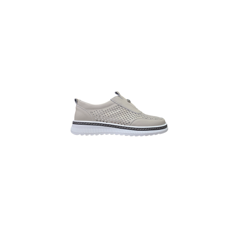 Beżowe skórzane sneakersy damskie Goodin RS2103 - 1