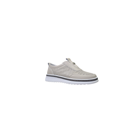 Beżowe skórzane sneakersy damskie Goodin RS2103 - 2