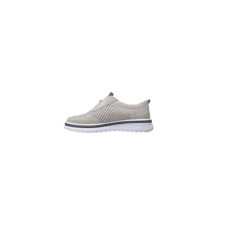 Beżowe skórzane sneakersy damskie Goodin RS2103 - 3