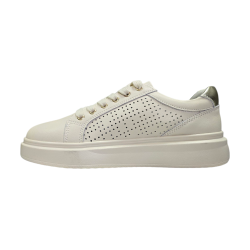 Beżowe skórzane półbuty, sneakersy damskie Goodin XF184 - 3