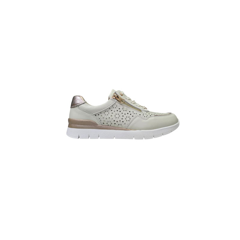 Beżowe skórzane sneakersy, półbuty Goodin XW1052 - 1