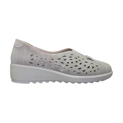 Ażurowe półbuty damskie Potocki 90341 khaki - 3