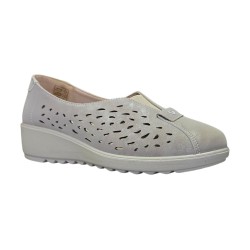 Ażurowe półbuty damskie Potocki 90341 khaki - 4