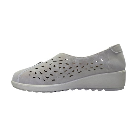 Ażurowe półbuty damskie Potocki 90341 khaki - 5