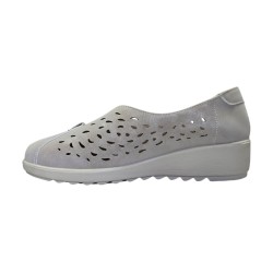 Ażurowe półbuty damskie Potocki 90341 khaki - 5
