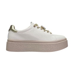 Sportowe skórzane sneakersy damskie na platformie Goodin FT117 beżowe - 6