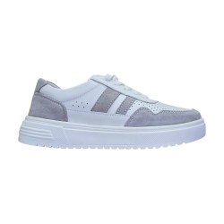 Skórzane sneakersy, półbuty sportowe damskie Goodin LX1041 biało-szare - 3