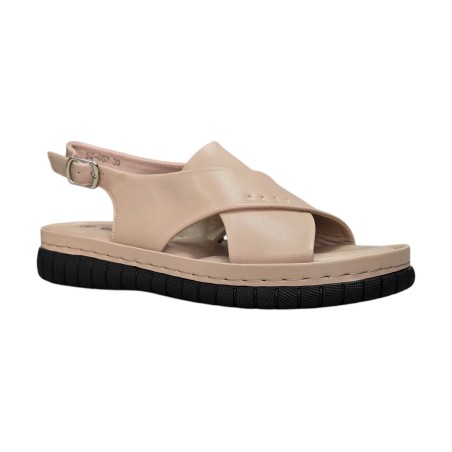 Sandały skórzane damskie Goodin SZ-057 Apricot - 5