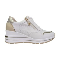 Skórzane białe sneakersy, półbuty damskie na koturnie Goodin WL72 - 2