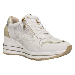 Skórzane białe sneakersy, półbuty damskie na koturnie Goodin WL72 - 3