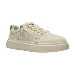 Beżowe skórzane półbuty, sneakersy damskie Goodin XF184 - 5
