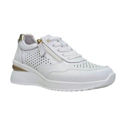 Białe skórzane, ażurowe sportowe półbuty, sneakersy damskie Goodin XF198 - 3
