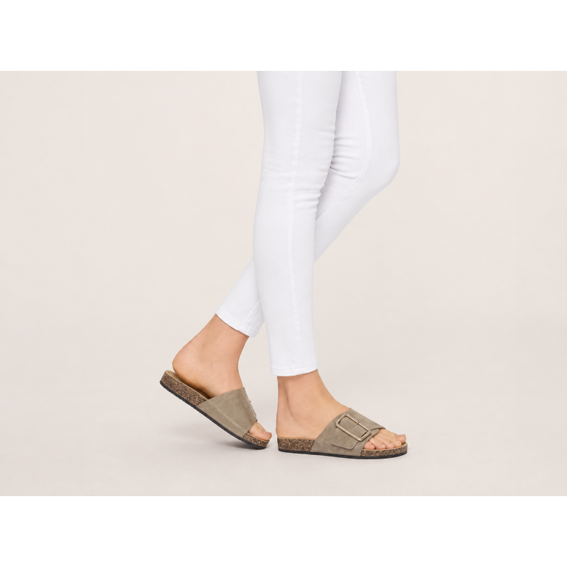 Klapki damskie Potocki 17309 Khaki - 1