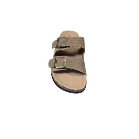 Skórzane klapki damskie Potocki 30310 khaki - 5