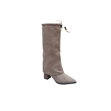 Kozaki damskie na słupku Goodin LH2033 Khaki - 2