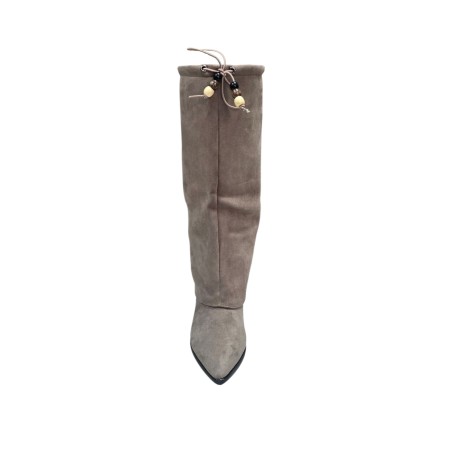 Kozaki damskie na słupku Goodin LH2033 Khaki - 4