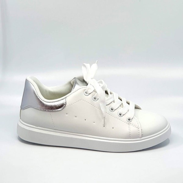 TRAMPKI DAMSKIE SPORTOWE SEASTAR LA85P BIAŁY/SREBRNY - 1