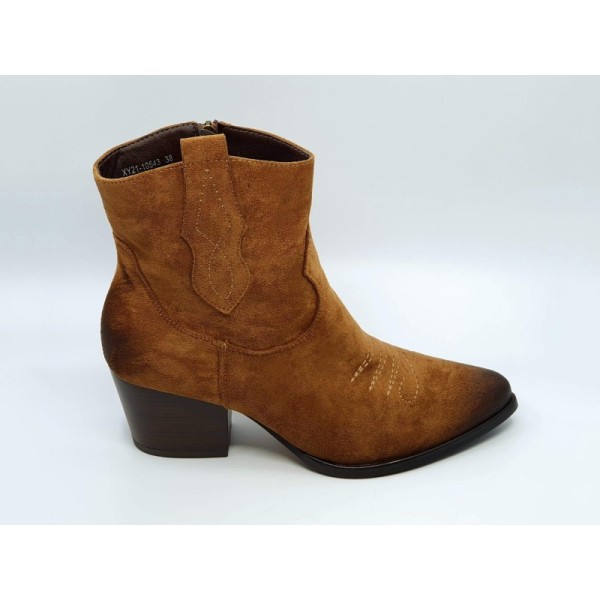Kowbojki damskie na obcasie camel Vinceza 10543 - 1