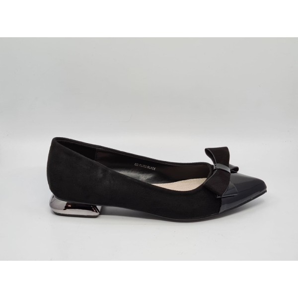 Zamszowe lordsy, mokasyny damskie Goodin FL-352 czarne - 1