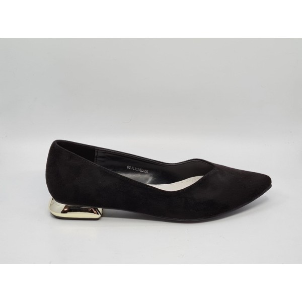 Zamszowe lordsy, mokasyny damskie Goodin FL-353 czarne - 1