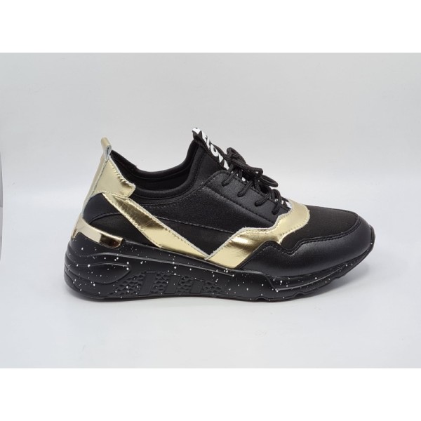 Skórzane czarne sneakersy D&A 97819 - 1