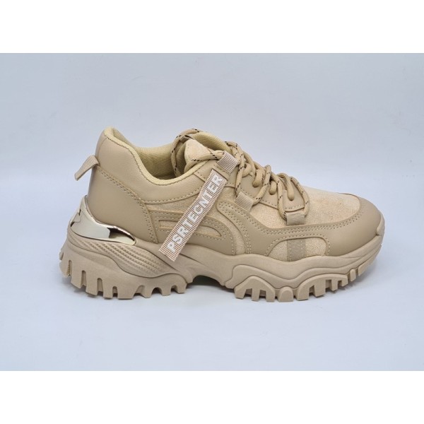 Khaki sportowe sneakersy, półbuty damskie na koturnie SeaStar BL263 - 1