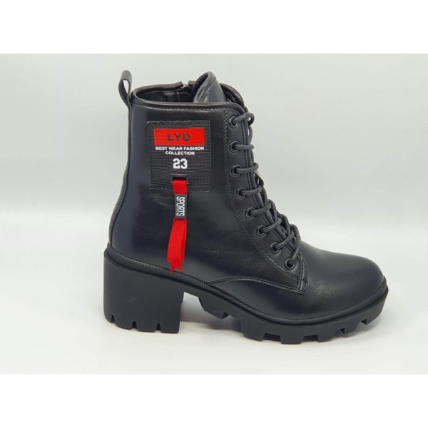 Czarne workery, trapery na obcasie Aotoria 7773 - 1